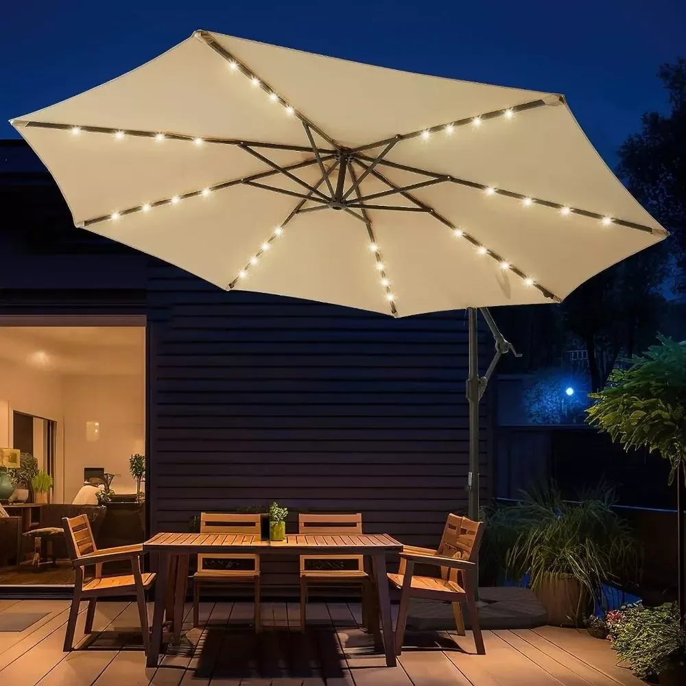 Patio Umbrella na may LED Solar